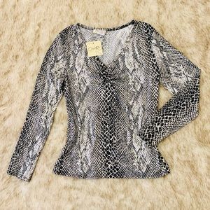 V-Neck Snake-print Olivia Rae Top